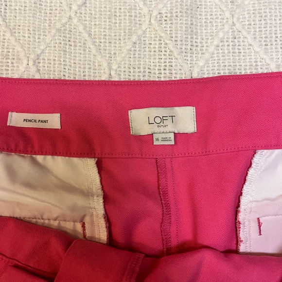 Loft Outlet Pink Pencil Pant Size 16 - Picture 5 of 5